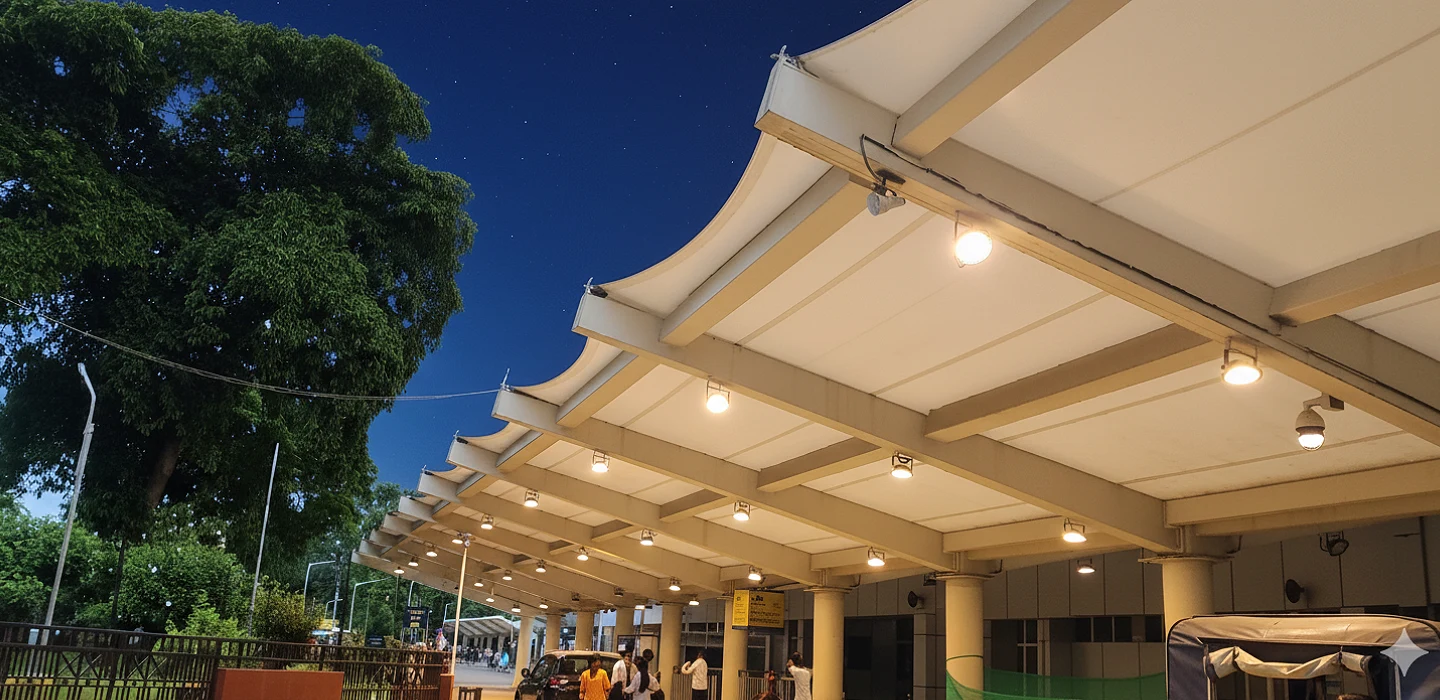 Tensile Inverted Cone and Tensile Walkway Canopy