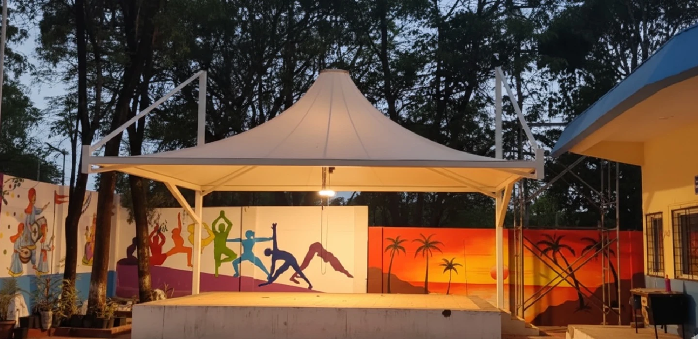 Tensile Conical Shade for Play Area